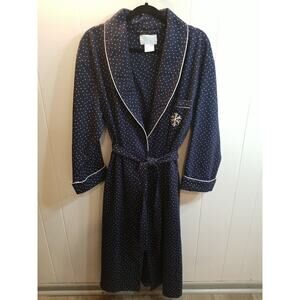 Vintage Ashley Taylor  L Women's Blue Micro Star Snowflake Embroidered T Robe...